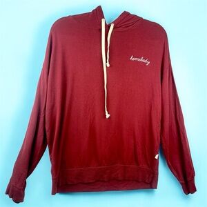 Magnolia Soft & Stretchy Maroon Hoodie Embroidered “Homebody” Sz Women’s Medium